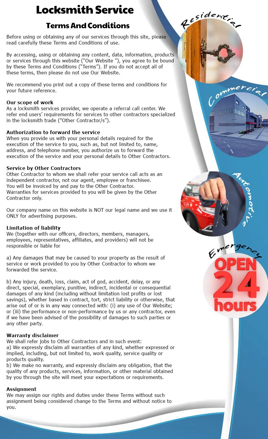 Community Locksmith Store District Heights, MD 301-723-7101 - terms-ls